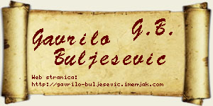 Gavrilo Bulješević vizit kartica